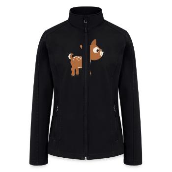 Cartoon Deer - Women’s Soft Shell Jacket - black - Front