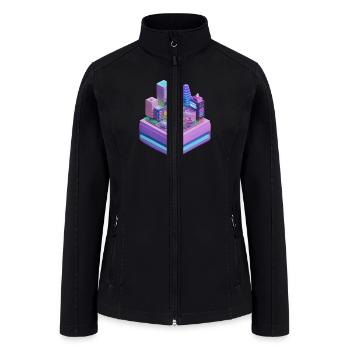 Future City Cube Art - Women’s Soft Shell Jacket - black - Front