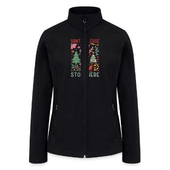 SANTA PLEASE STOP HERE - Women’s Soft Shell Jacket - black - Front