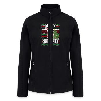 LOVE MERRY CHRISTMAS - Women’s Soft Shell Jacket - black - Front