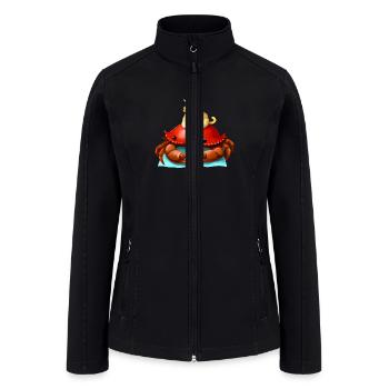 Cat and crab friends - Women’s Soft Shell Jacket - black - Front