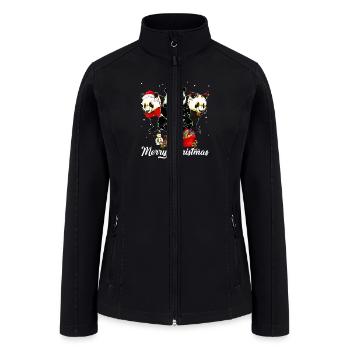 Christmas Panda Bear Reindeers Christmas Lights - Women’s Soft Shell Jacket - black - Front