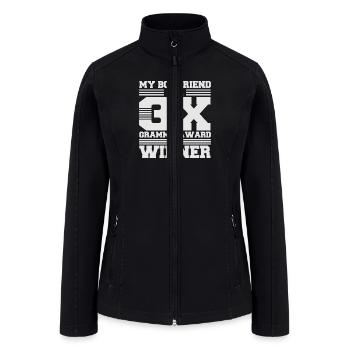 My boyfriend is a 3x grammy award winner - Women’s Soft Shell Jacket - black - Front