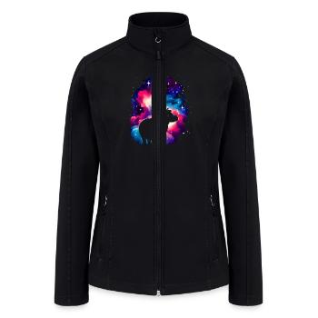 Cool Hippopotamus Galaxy Space Art - Women’s Soft Shell Jacket - black - Front