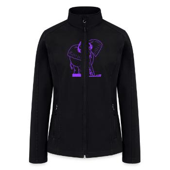 Funny DJ Pink Elephant Mixtape Music Party Club - Women’s Soft Shell Jacket - black - Front
