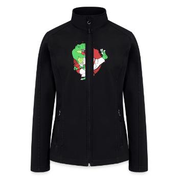 Funny Judo Japanese Martial Arts Cute Dinosaur - Women’s Soft Shell Jacket - black - Front