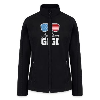 American Gigi Sunglass USA Flag 4th of July Gifts - Women’s Soft Shell Jacket - black - Front