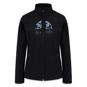 Mythical Bigfoot Mothman Cryptid Premium - Women’s Soft Shell Jacket - black - Front