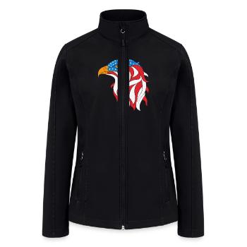 Eagle Head American USA Flag 4th of July Gifts - Women’s Soft Shell Jacket - black - Front