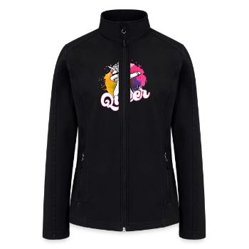 Cool dabbing unicorn: Queer and proud of it! - Women’s Soft Shell Jacket - black - Front