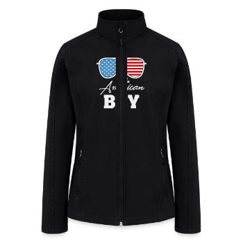American Boy Sunglass USA Flag 4th of July Gifts - Women’s Soft Shell Jacket - black - Front