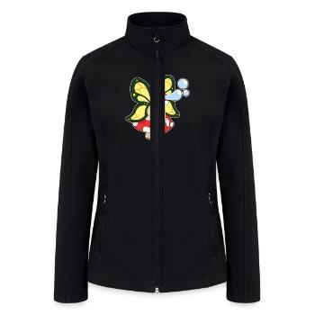 Butterfly With Soap Bubbles - Women’s Soft Shell Jacket - black - Front