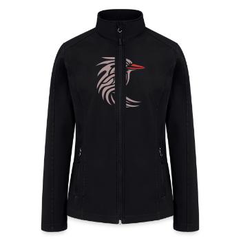 Kookaburra Vector Design 3 Colors - Women’s Soft Shell Jacket - black - Front