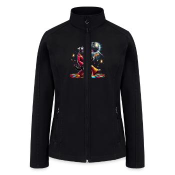 Disco Giant Schnauzer Dog - Women’s Soft Shell Jacket - black - Front