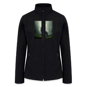 Howling wolf at midnight - Women’s Soft Shell Jacket - black - Front