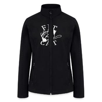 Fit Cat , athletic cat - Women’s Soft Shell Jacket - black - Front