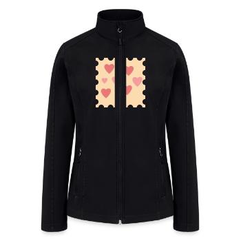 stamps for valentine's day celebration - Women’s Soft Shell Jacket - black - Front