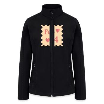 14 february valentine design stamps - Women’s Soft Shell Jacket - black - Front