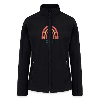 Opal Vintage Boho Rainbow - Women’s Soft Shell Jacket - black - Front