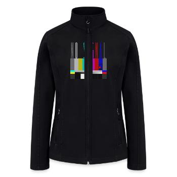 No signal TV screen SMPTE color bars - Women’s Soft Shell Jacket - black - Front