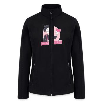 Cute Mime Heart Belongs To You Funny Love Pun - Women’s Soft Shell Jacket - black - Front