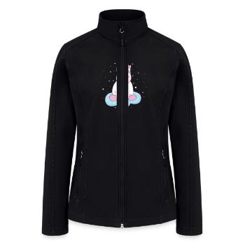 unicorn sitting on cloud - Women’s Soft Shell Jacket - black - Front