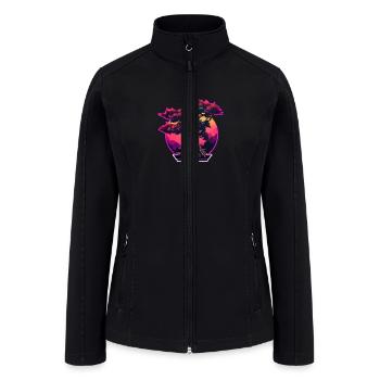 Synthwave Bonsai Tree - Women’s Soft Shell Jacket - black - Front