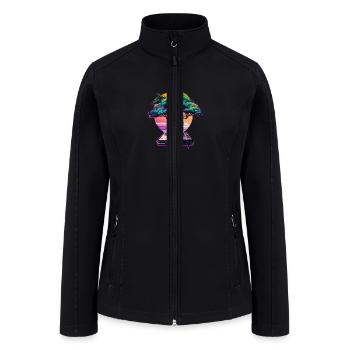 Synthwave Bonsai Tree - Women’s Soft Shell Jacket - black - Front