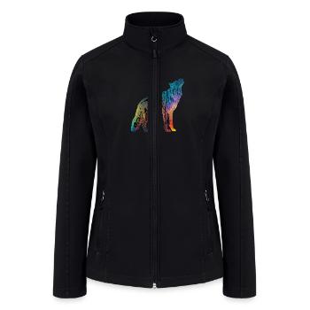 Colorful Wolf Howling - Women’s Soft Shell Jacket - black - Front