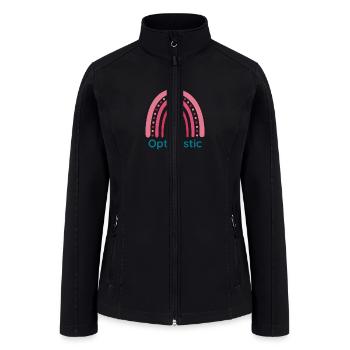 Optimistic Viva Magenta Boho Rainbow - Women’s Soft Shell Jacket - black - Front