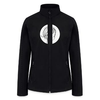 Minimalist Line Art of a Kid for Tshirt and Sticke - Women’s Soft Shell Jacket - black - Front