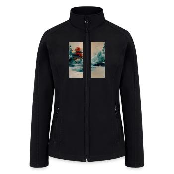 Snowy Chinese Landscape - Women’s Soft Shell Jacket - black - Front