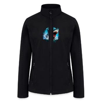 shark angry - Women’s Soft Shell Jacket - black - Front