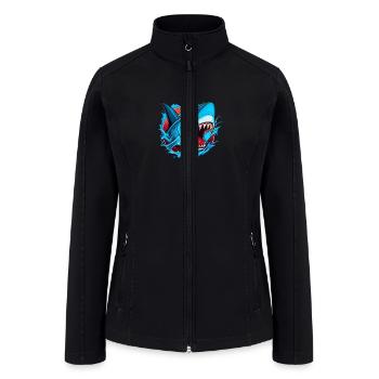 shark angry - Women’s Soft Shell Jacket - black - Front