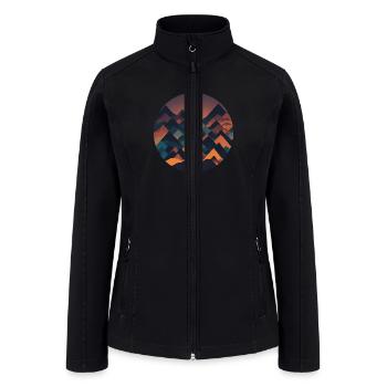 Abstract and geometric landscape - Women’s Soft Shell Jacket - black - Front
