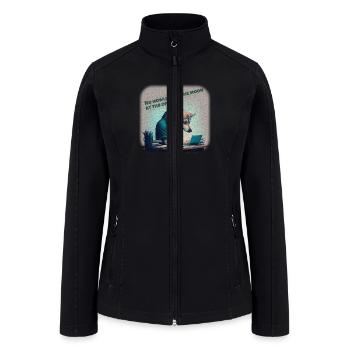 Office Wolf - No Howling To The Moon At The Office - Women’s Soft Shell Jacket - black - Front