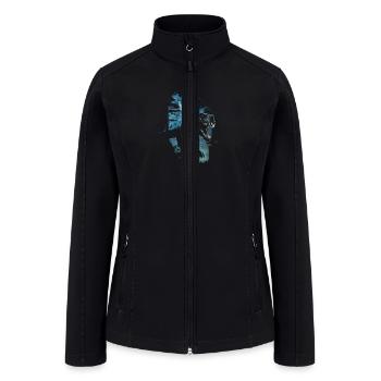 T-Rex running from a meteor storm - Women’s Soft Shell Jacket - black - Front