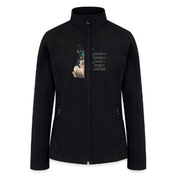 Books And Coffee And Dogs And Social Justice - Women’s Soft Shell Jacket - black - Front
