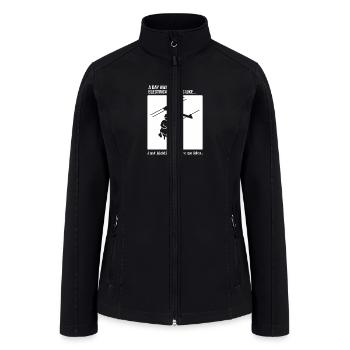 Day Away From Electrical Lines Lineman - Women’s Soft Shell Jacket - black - Front