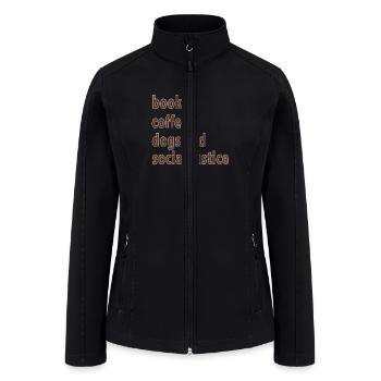 books and coffee and dogs and social justice - Women’s Soft Shell Jacket - black - Front