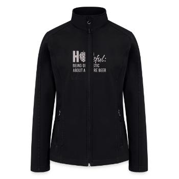 HOPEFUL OPTIMISTIC ABOUT A FUTURE BEER - Women’s Soft Shell Jacket - black - Front