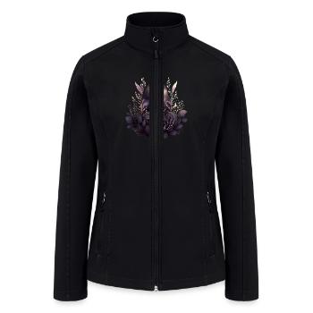 Fantasy Botanical Glowing Tree Landscape - Women’s Soft Shell Jacket - black - Front