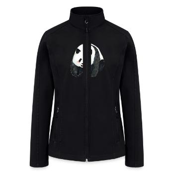 MENGLAN🐼Giant Panda - Women’s Soft Shell Jacket - black - Front