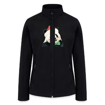 MENGDA🐼Giant Panda - Women’s Soft Shell Jacket - black - Front