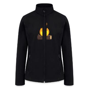 Cute flame bonfire - Women’s Soft Shell Jacket - black - Front