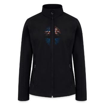 American Grown Saint Lucian Roots Tree Saint Lucia - Women’s Soft Shell Jacket - black - Front