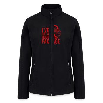 Santa I Have a Huge Package Christmas Holidays - Women’s Soft Shell Jacket - black - Front