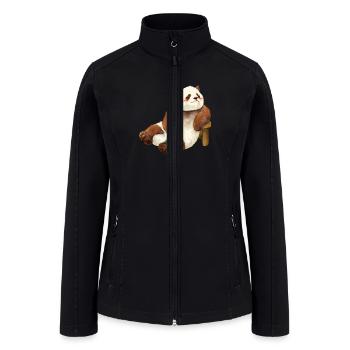 QIZAI🐼Giant Panda - Women’s Soft Shell Jacket - black - Front