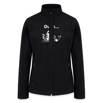 Oups Cotton Short Cool Sleeve Cat Coffee - Women’s Soft Shell Jacket - black - Front