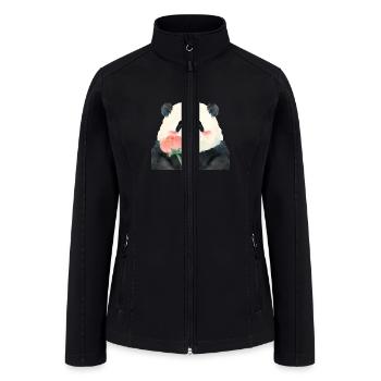 Huahua🐼Giant Panda - Women’s Soft Shell Jacket - black - Front